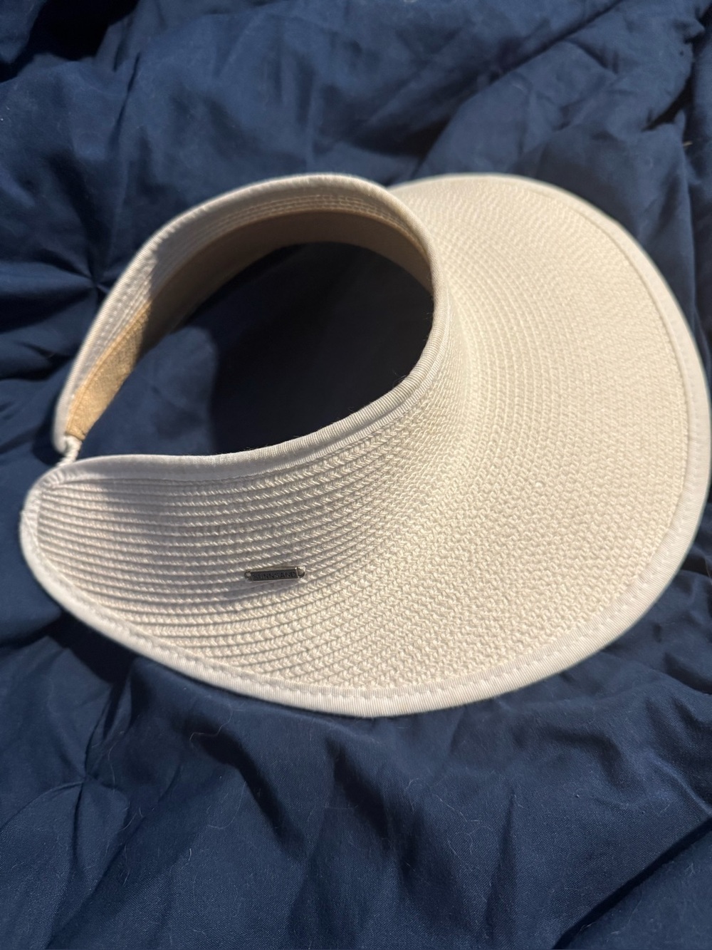 Sun Visor with Woven Texture - White